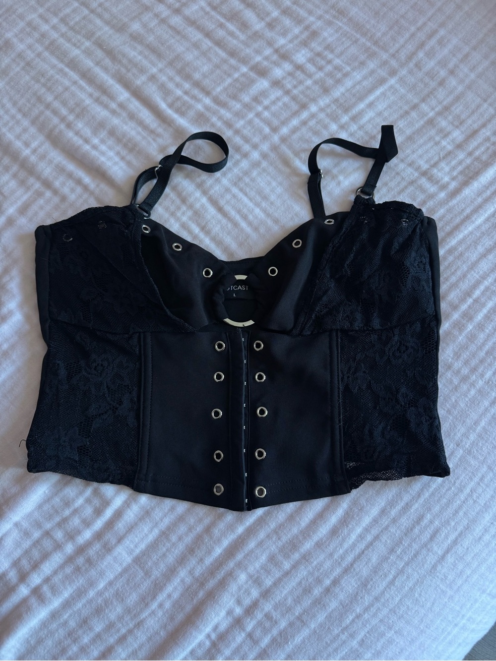 Outcast Black Bustier Crop Top